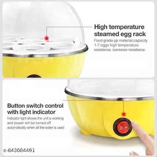 Electric Egg Cooker: Rapid Egg Boiler for Easy-To-Peel, Soft Medium or Hard Boiled Eggs, 7 Egg Capacity, with Auto Shut Off Feature(Multi Color)