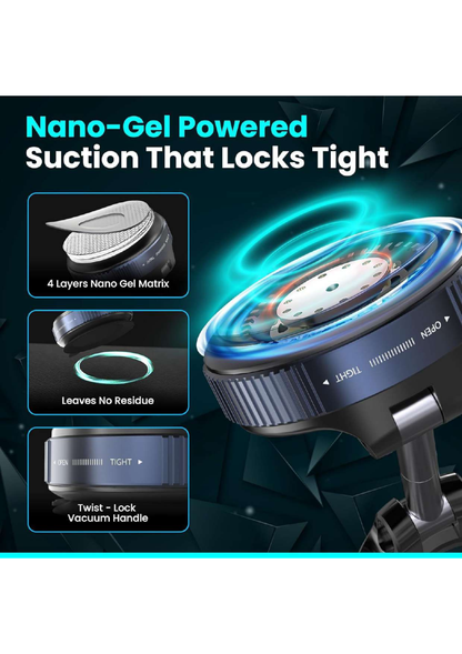 {Original} 360° Rotatable Magnetic Phone Holder with Vacuum Suction, Reusable Sticky Dashboard Mount, Foldable Mobile Stand for Car Desk & Wall Use 360 Degree Magnetic Phone Holder