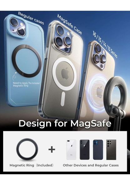 {Original} 360° Rotatable Magnetic Phone Holder with Vacuum Suction, Reusable Sticky Dashboard Mount, Foldable Mobile Stand for Car Desk & Wall Use 360 Degree Magnetic Phone Holder
