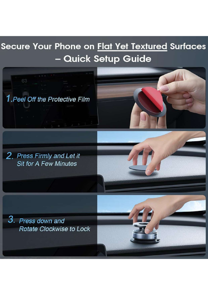 {Original} 360° Rotatable Magnetic Phone Holder with Vacuum Suction, Reusable Sticky Dashboard Mount, Foldable Mobile Stand for Car Desk & Wall Use 360 Degree Magnetic Phone Holder